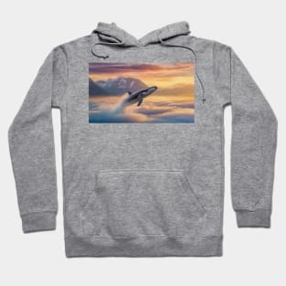 whale diving above the clouds Hoodie